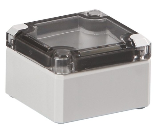 [/DABP050704T] Behuizing in ABS, transp. deksel Cubo D 53x63x36 volle zijwa