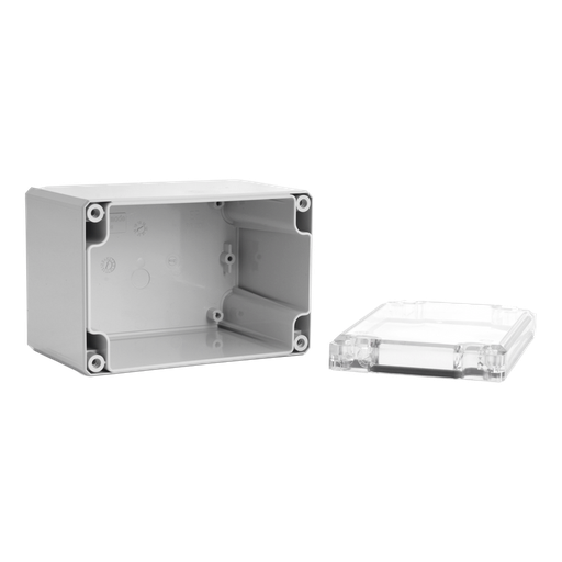 [/DABP081209T] Behuizing in ABS, transp. deksel Cubo D 80x120x86 volle zijw