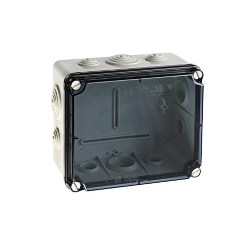 [/EVT171] Aftakdoos 189x151x95 met ingangen + doorzicht. deksel