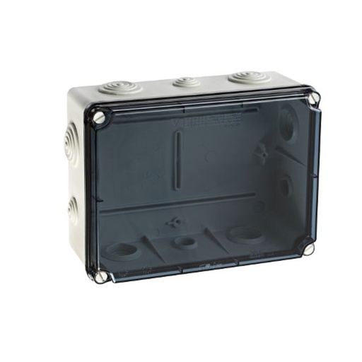 [/EVT231] Junction box 241x180x95 with cable gland + cover transparent