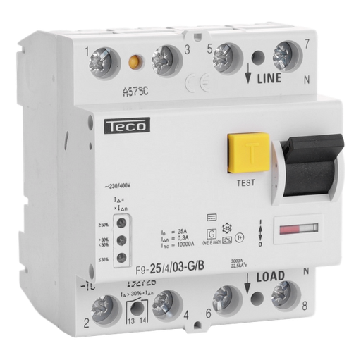 [/F925403GB] Differentialschalter Teco 4P 25A 300mA Type B