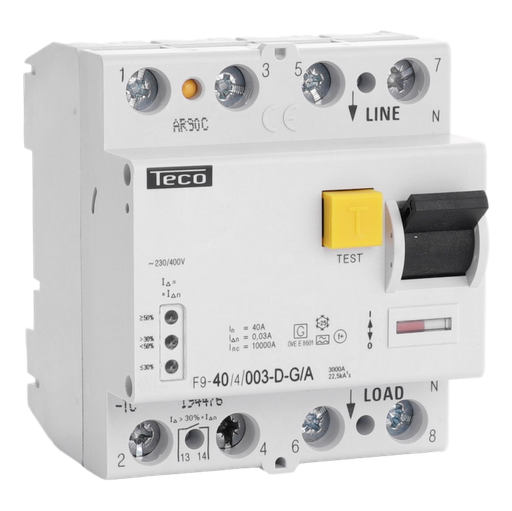 [/F9404003DGA] Diff. schak. Teco 4p 40A 30mA Dig. Type A