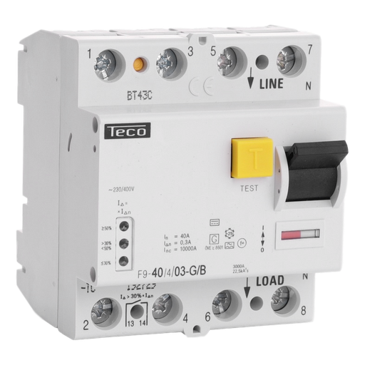 [/F940403GB] Residual current circuit breaker Teco  4P 40A 300mA Type B