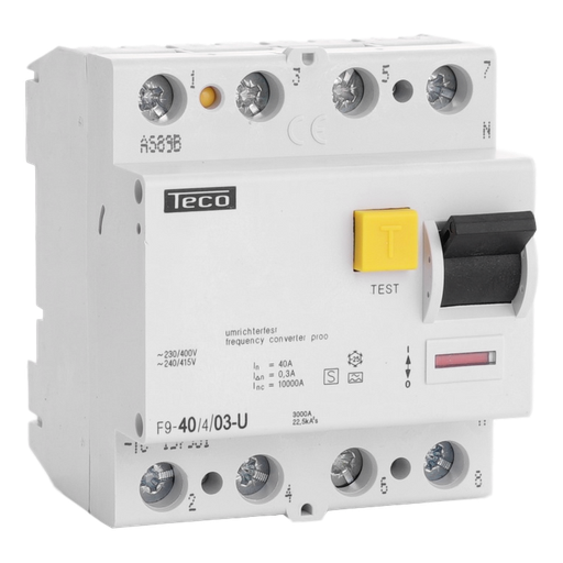 [/F940403U] Diff. schak. Teco 4P 40A 300mA Type A Freq. Reg.