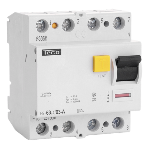 [/F963403A] Differentialschalter Teco 4P 63A 300mA Type A