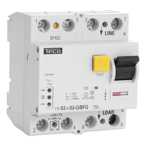 [/F963403GBFQ] Differentialschalter Teco 4P 63A 300mA Type B Freq. Reg.