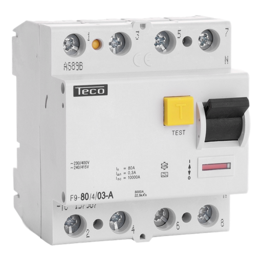 [/F980403A] Differentialschalter Teco 4P 80A 300mA Type A