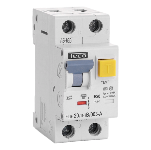 [/FL9201NB003A] RCBO Teco 1N 20A Kurve B Type A 30mA