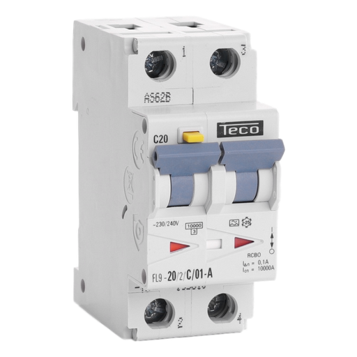 [/FL9202C01A] RCBO Teco 2p 20A Kurve C Type A 100mA