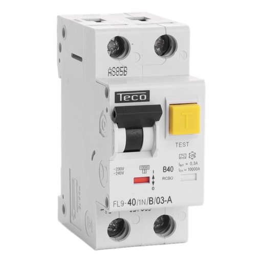 [/FL9401NB03A] RCBO Teco 1N 40A Curve B Type A 300mA