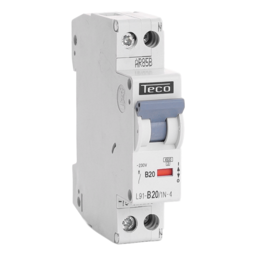 [/L91B201N4] Automaat Teco 1N 20A 4,5kA Curve B 1 module