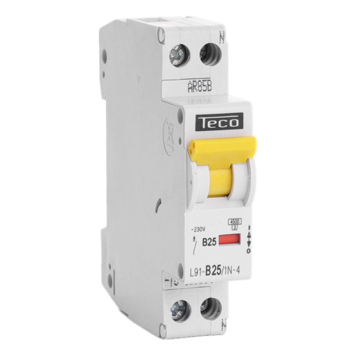 [/L91B251N4] Automaat Teco 1N 25A 4,5kA Curve B 1 module