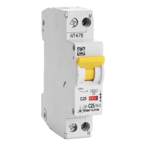 [/L91C251N6] Sicherungsautomat Teco 1N 25A 6kA Kurve C 1 Modul