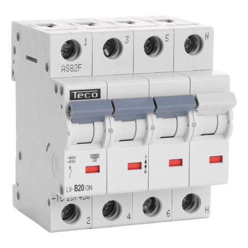 [/L9B203N] Disjoncteur Teco 3N 20A 10kA Courbe B