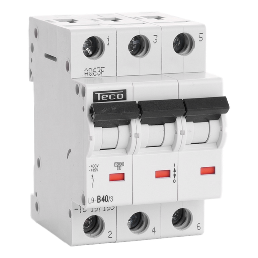 [/L9B403] Disjoncteur Teco 3P 40A 10kA Courbe B