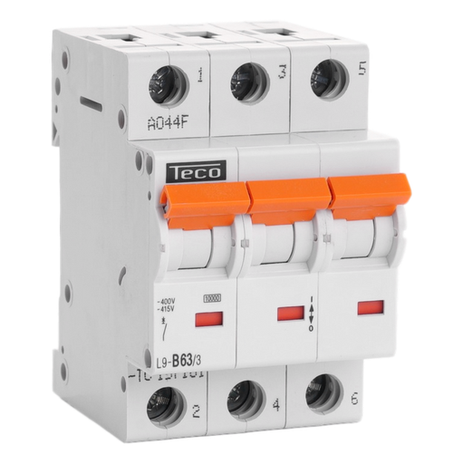 [/L9B633] Sicherungsautomat Teco 3P 63A 10kA Kurve B