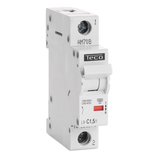 [/L9C1.51] Sicherungsautomat Teco 1P 1,5A 10kA Kurve C