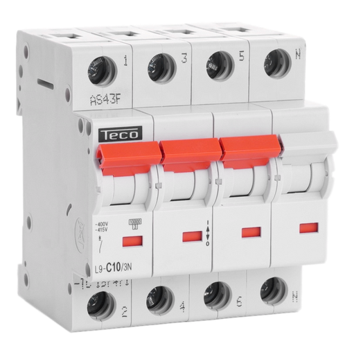 [/L9C103N] Sicherungsautomat Teco 3N 10A 10kA Kurve C