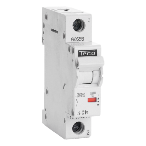 [/L9C11] Sicherungsautomat Teco 1P 1A 10kA Kurve C