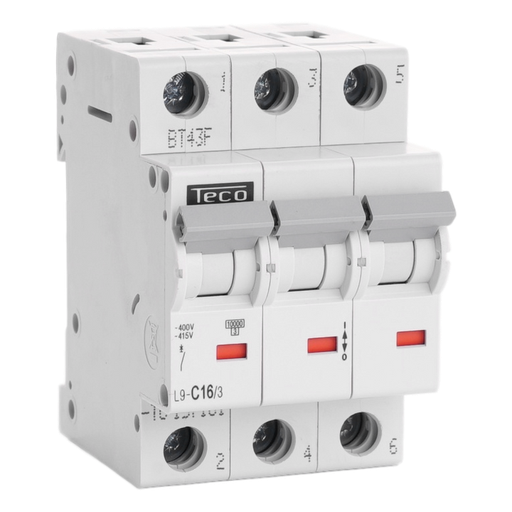 [/L9C163] Disjoncteur Teco 3P 16A 10kA Courbe C