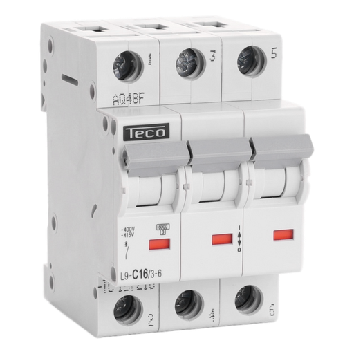 [/L9C1636] Disjoncteur Teco 3P 16A 6kA Courbe C