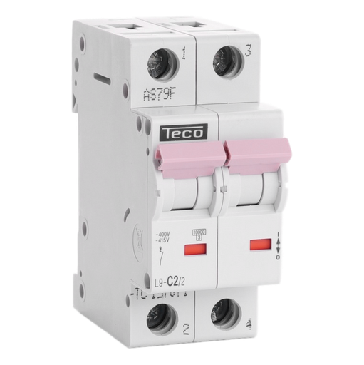 [/L9C22] Disjoncteur Teco 2P 2A 10kA Courbe C