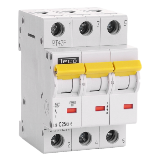 [/L9C2536] Sicherungsautomat Teco 3P 25A 6kA Kurve C