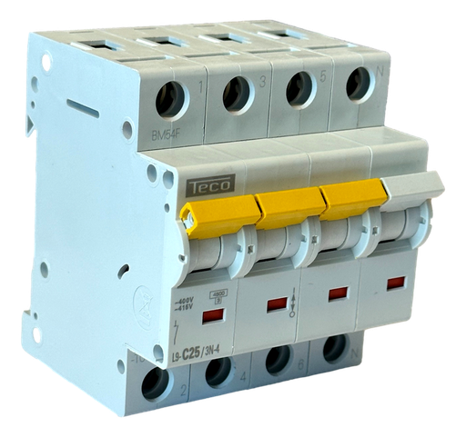 [/L9C253N4] Sicherungsautomat Teco 3N 25A 4,5kA kurve C