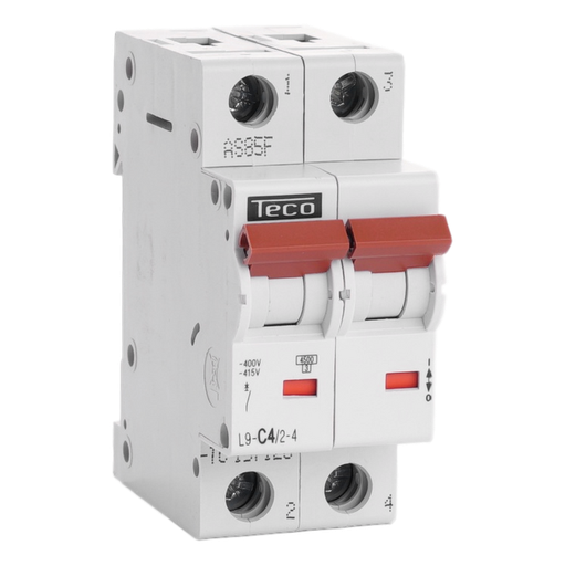 [/L9C424] Automaat Teco 2P 4A 4,5kA Curve C