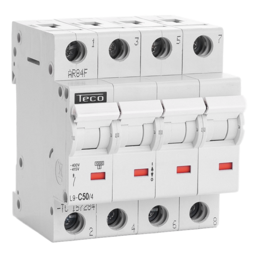 [/L9C504] Sicherungsautomat Teco 4P 50A 10kA Kurve C