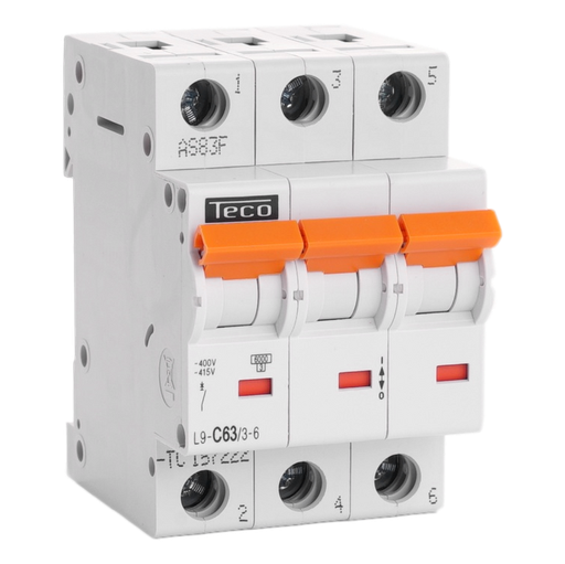 [/L9C6336] Sicherungsautomat Teco 3P 63A 6kA Kurve C