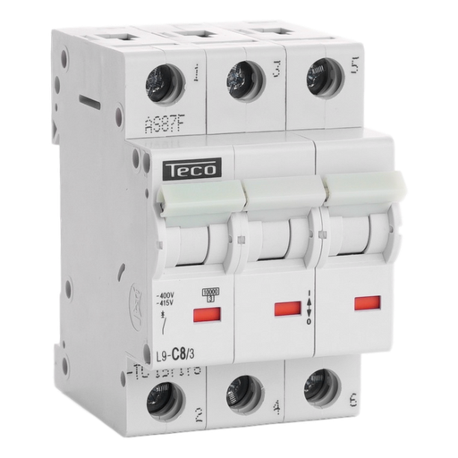 [/L9C83] Automaat Teco 3P 8A 10kA Curve C