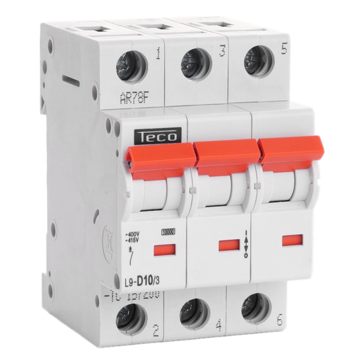 [/L9D103] Disjoncteur Teco 3P 10A 10kA Courbe D