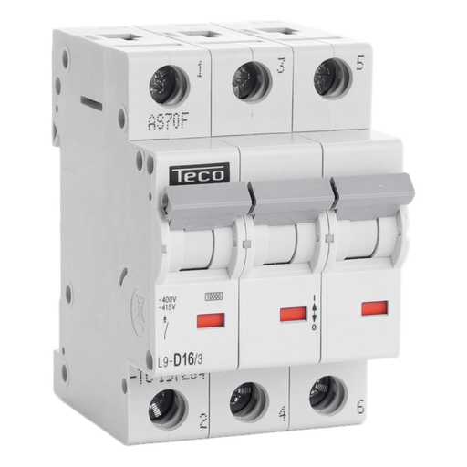 [/L9D163] Sicherungsautomat Teco 3P 16A 10kA Kurve D