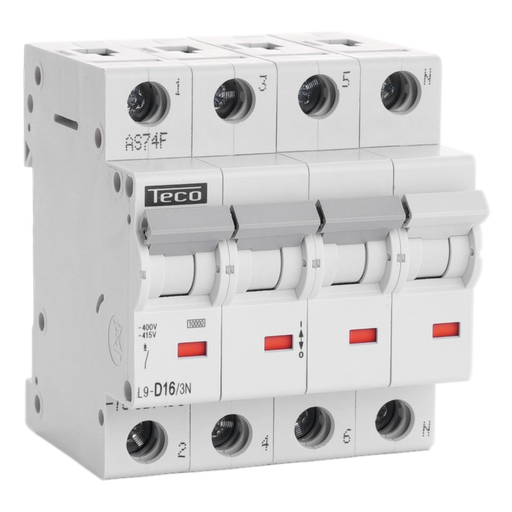 [/L9D163N] Disjoncteur Teco 3N 16A 10kA Courbe D