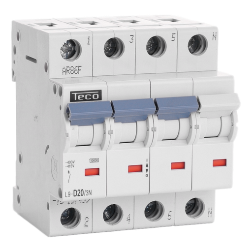 [/L9D203N] MCB Teco 3N 20A 10kA Curve D