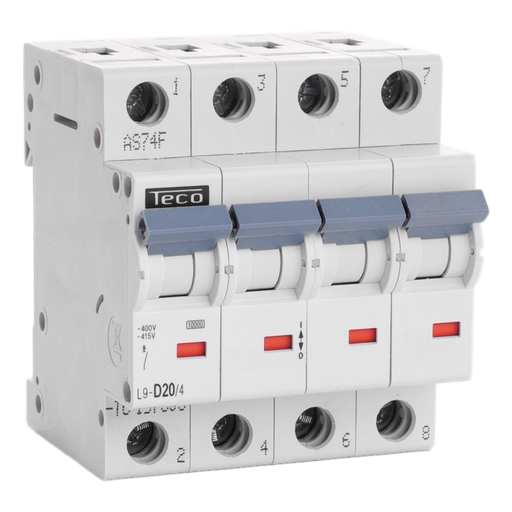 [/L9D204] Sicherungsautomat Teco 4P 20A 10kA Kurve D