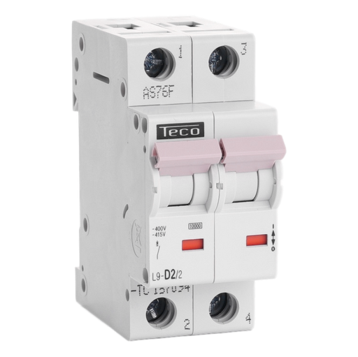 [/L9D22] Automaat Teco 2P 2A 10kA Curve D