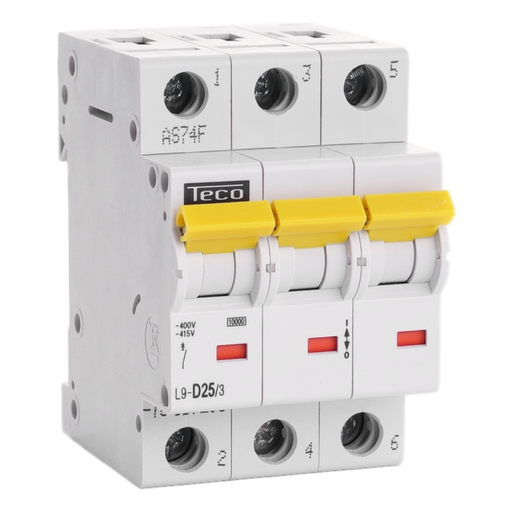 [/L9D253] Disjoncteur Teco 3P 25A 10kA Courbe D