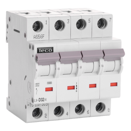 [/L9D324] Disjoncteur Teco 4P 32A 10kA Courbe D
