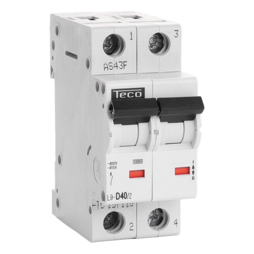 [/L9D402] Sicherungsautomat Teco 2P 40A 10kA Kurve D