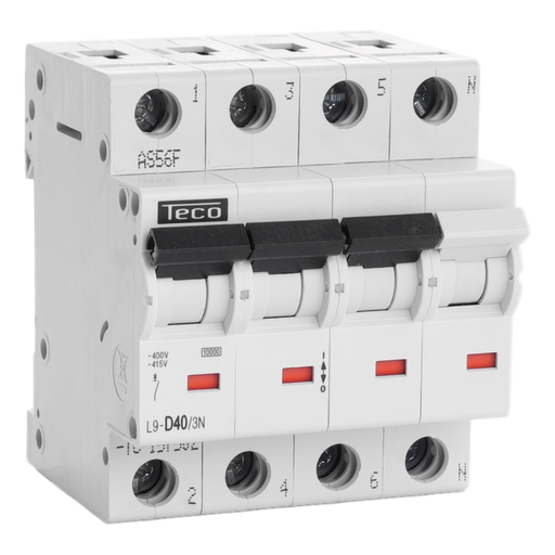 [/L9D403N] Sicherungsautomat Teco 3N 40A 10kA Kurve D