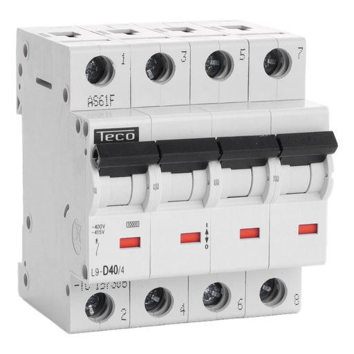 [/L9D404] Automaat Teco 4P 40A 10kA Curve D
