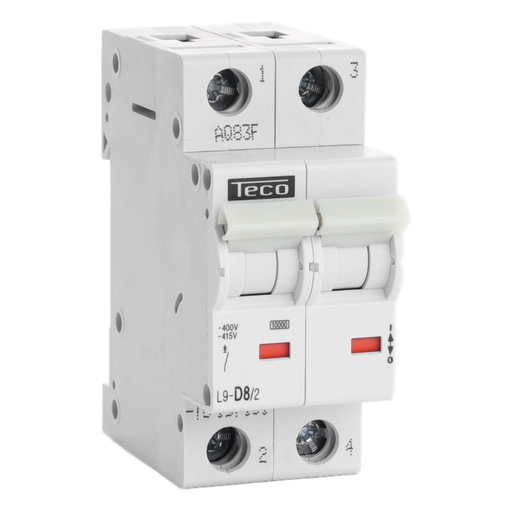 [/L9D82] Sicherungsautomat Teco 2P 8A 10kA Kurve D