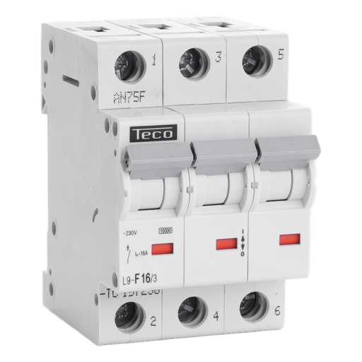 [/L9F163] MCB TC-TECO 3P 16A Type F NBN C 61142