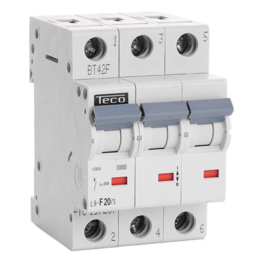 [/L9F203] Automaat Teco 3P 20A  Curve F NBN C 61142