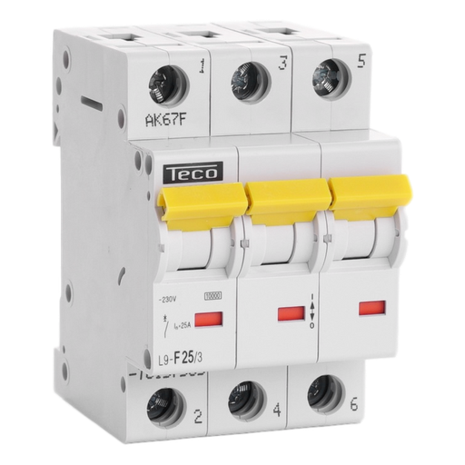 [/L9F253] Automaat Teco3P 25A Curve F NBN C 61142
