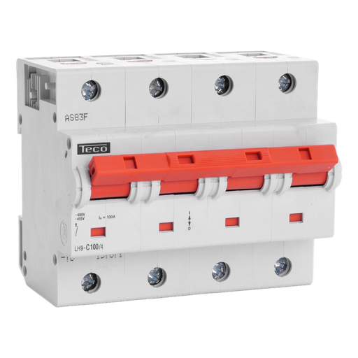 [/LH1004C] Disjoncteur Teco 4P 100A 20kA Courbe C