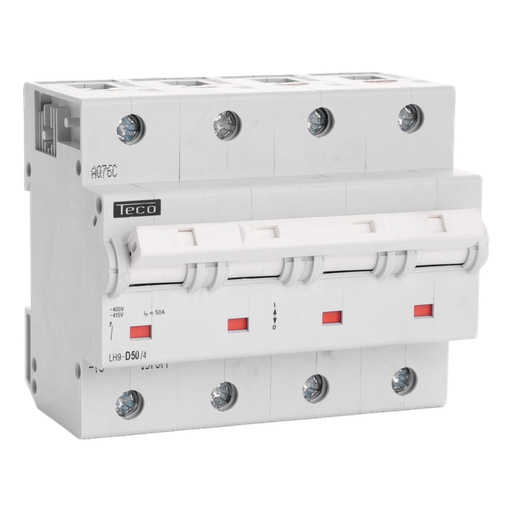 [/LH504D] Disjoncteur Teco 4P 50A 25kA Courbe D