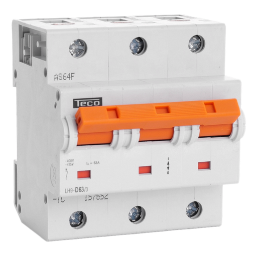 [/LH633D] Sicherungsautomat Teco 3P 63A 25kA Kurve D